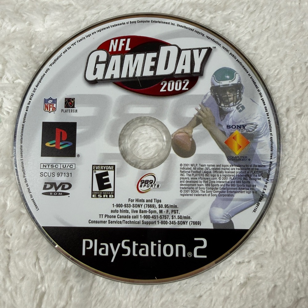 Sony NFL GameDay 2002 NFL PS2 Multi Disc Only 989 Sports Football SCUS-97131